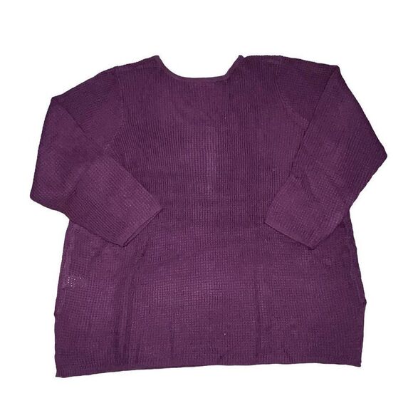 Roaman's Thermal Style Knitted Plus Size Sweater Purple Women's 2X (26/28) - Picture 2 of 5